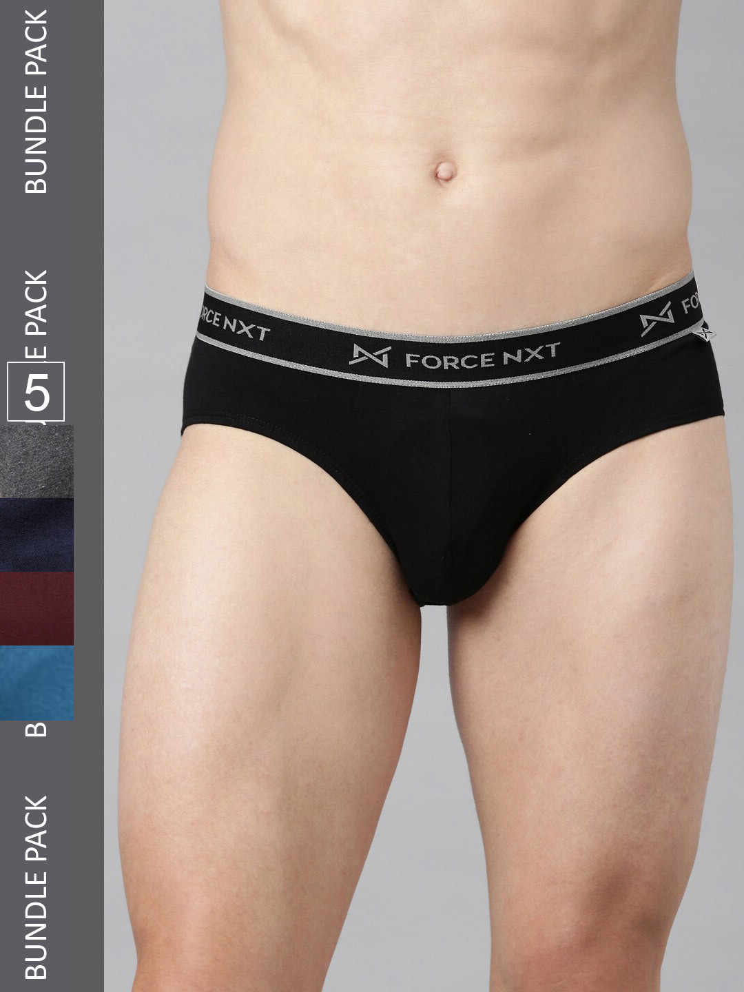 

Force NXT Men Pack Of 5 Assorted Pure Cotton Briefs