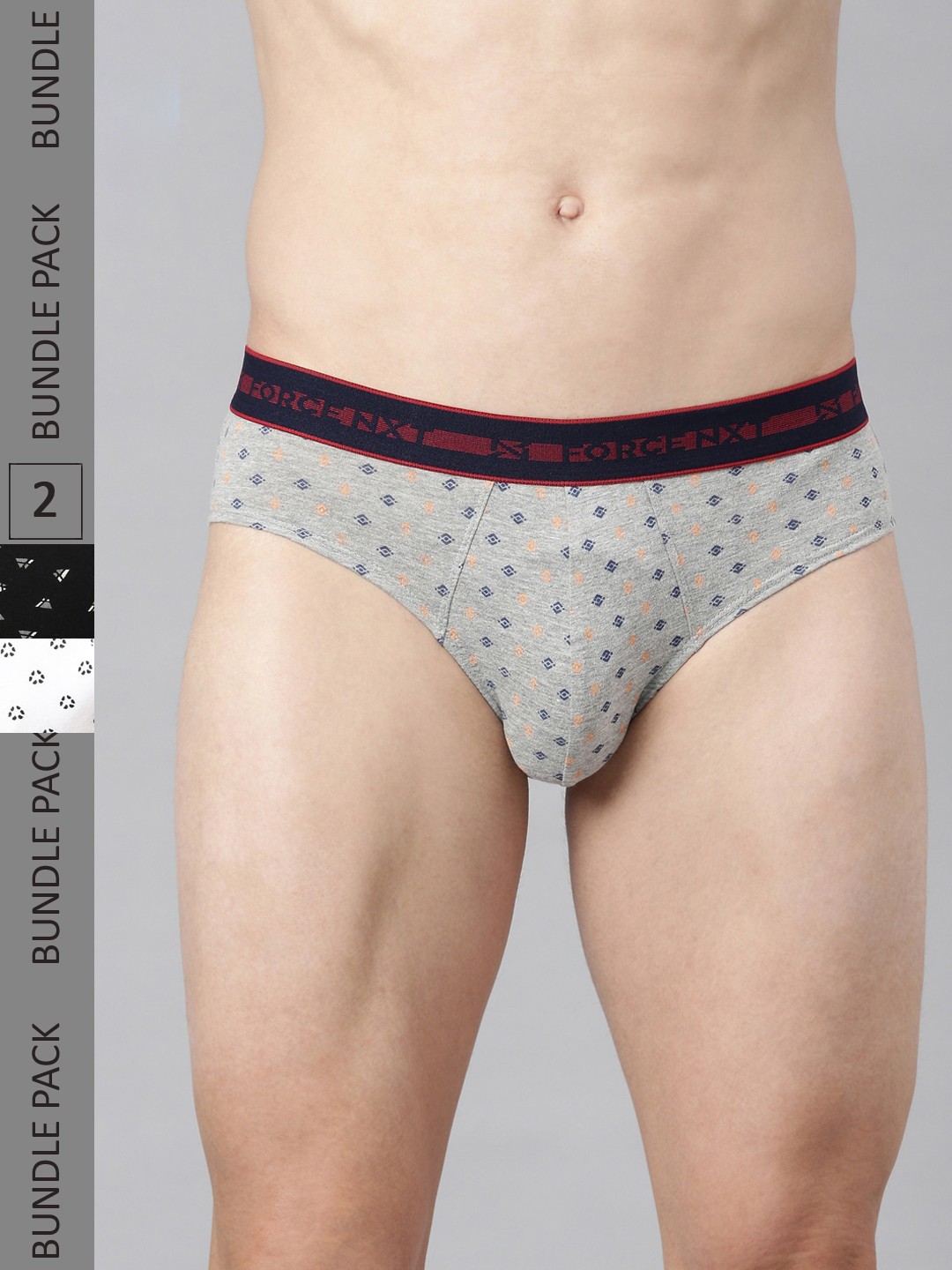 

Force NXT Men Pack of 2 Assorted Micro Ditsy Cotton Briefs