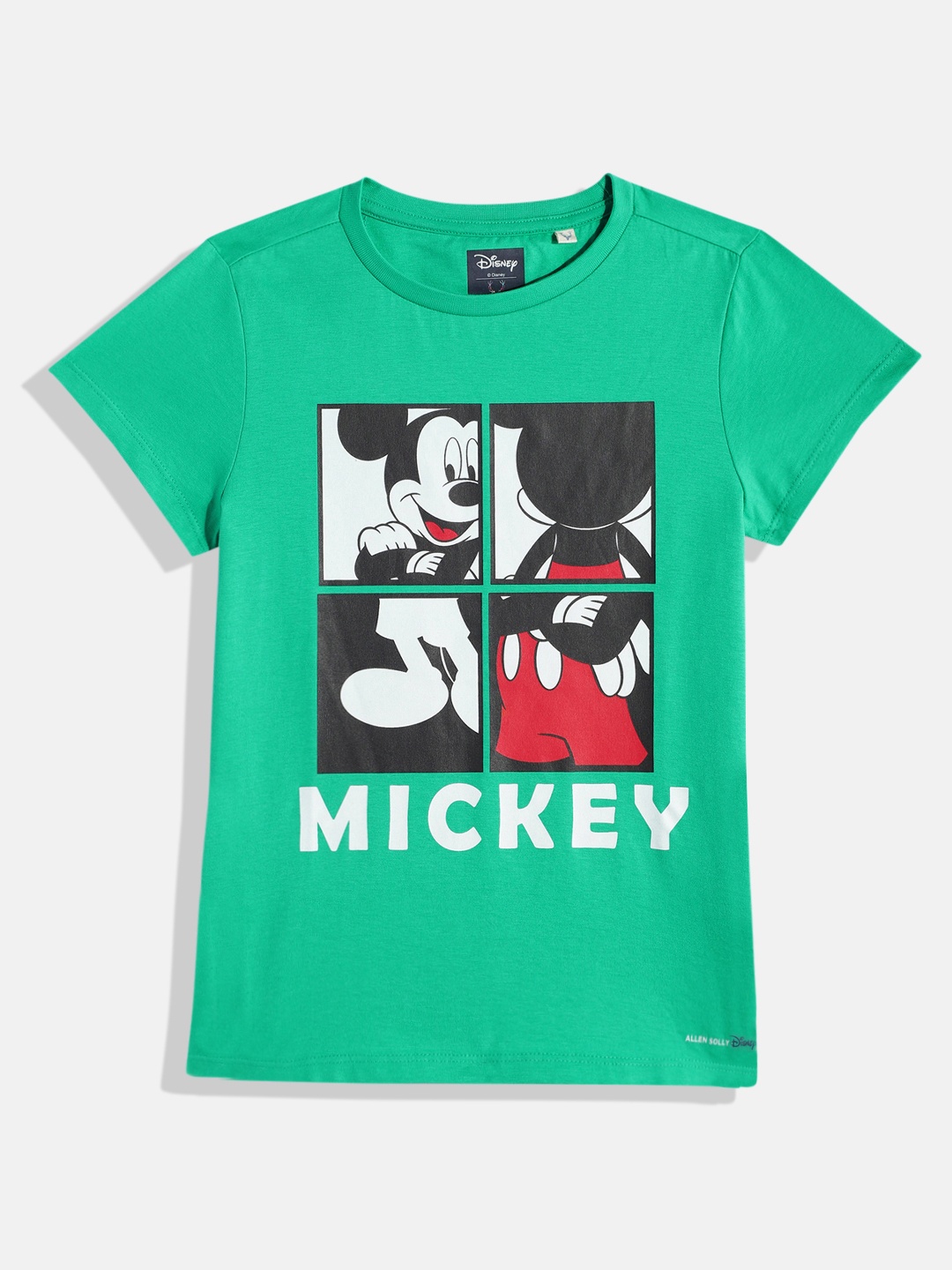 

Allen Solly Junior Girls Mickey Mouse Printed Pure Cotton T-shirt, Green