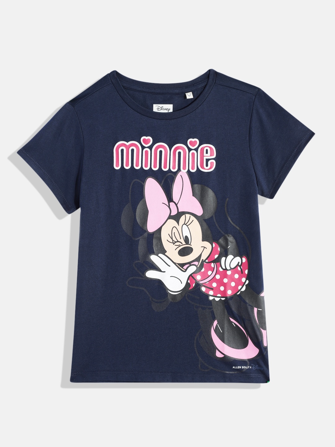 

Allen Solly Junior Girls Minnie Mouse Printed Pure Cotton T-shirt, Navy blue