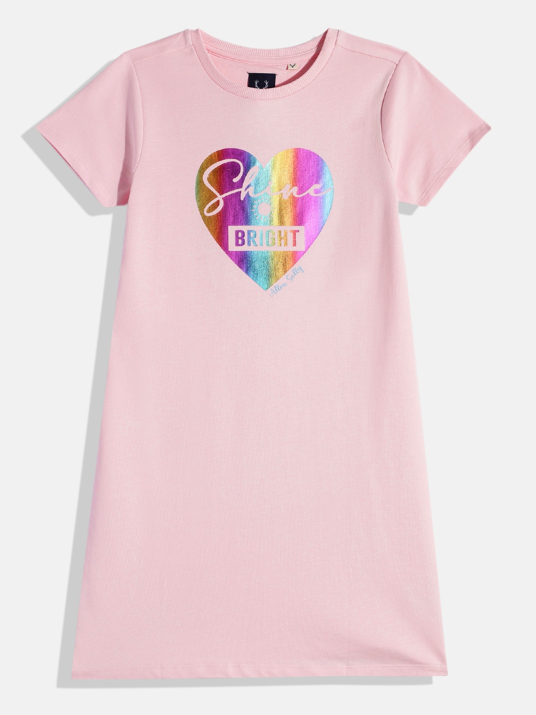 

Allen Solly Junior Girls Printed Pure Cotton T-shirt Dress, Pink