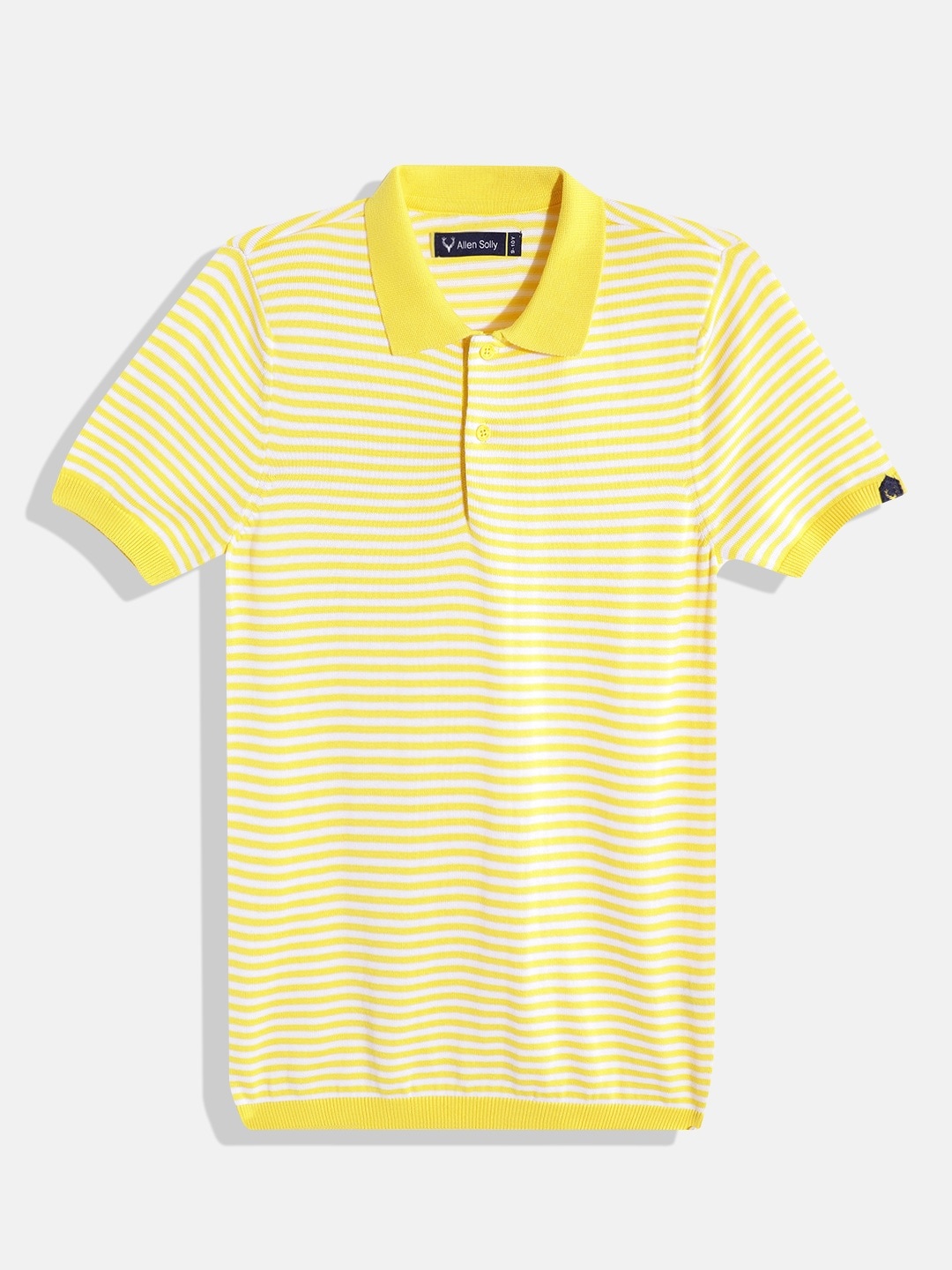 

Allen Solly Junior Boys Pure Cotton Striped Polo Collar T-shirt, Yellow