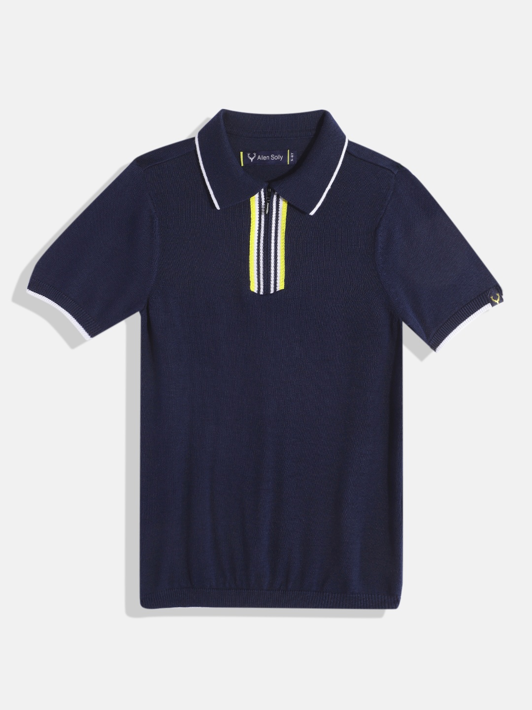 

Allen Solly Junior Boys Polo Collar Knitted Pure Cotton T-shirt, Navy blue