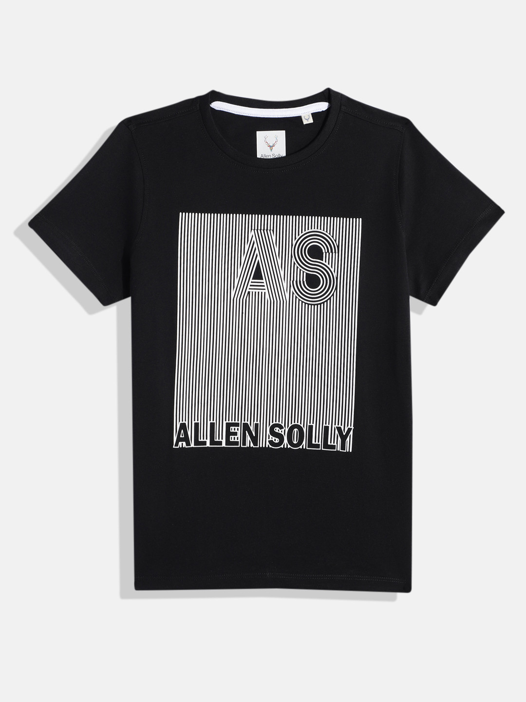 

Allen Solly Junior Boys Brand Logo Printed Pure Cotton T-shirt, Black