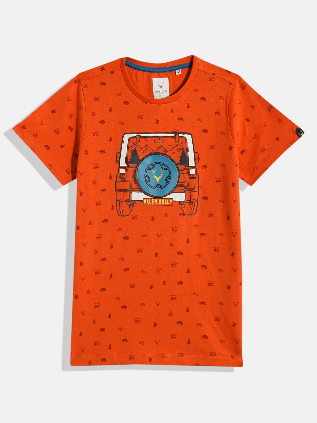 

Allen Solly Junior Boys Printed Pure Cotton T-shirt, Coral