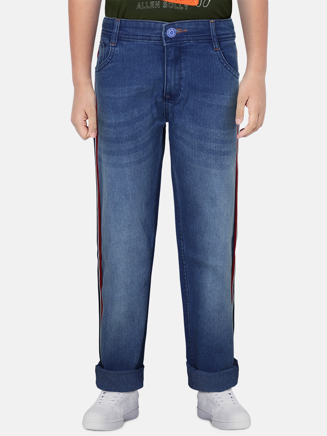 

Allen Solly Junior Boys Regular Fit Heavy Fade Stretchable Jeans, Blue