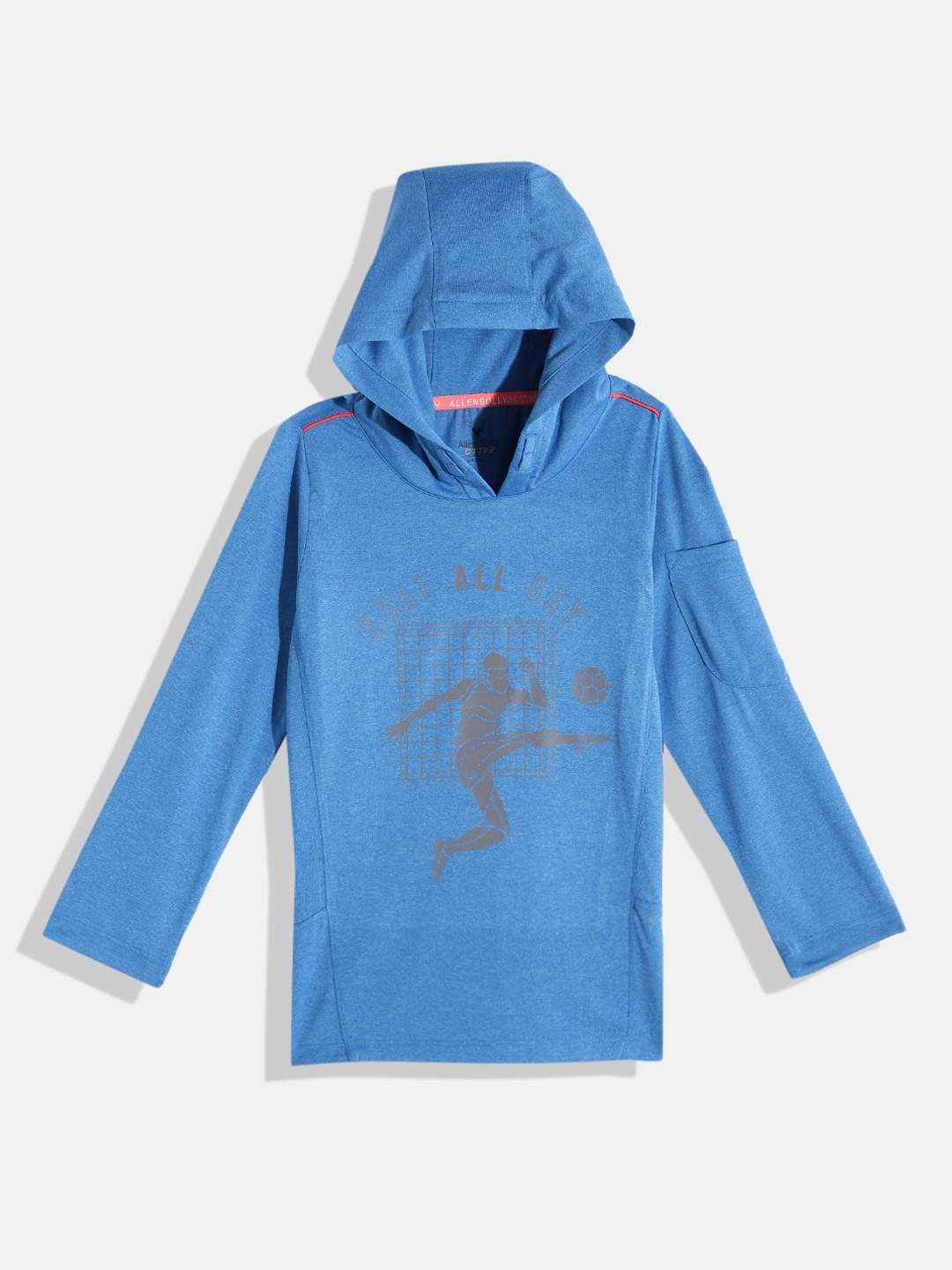 

Allen Solly Junior Boys Printed Hooded Sports T-shirt, Blue