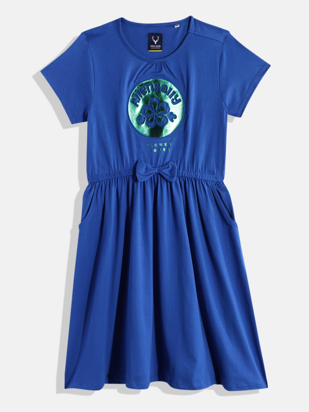 

Allen Solly Junior Girls Printed Pure Cotton Fit & Flare Dresses, Blue
