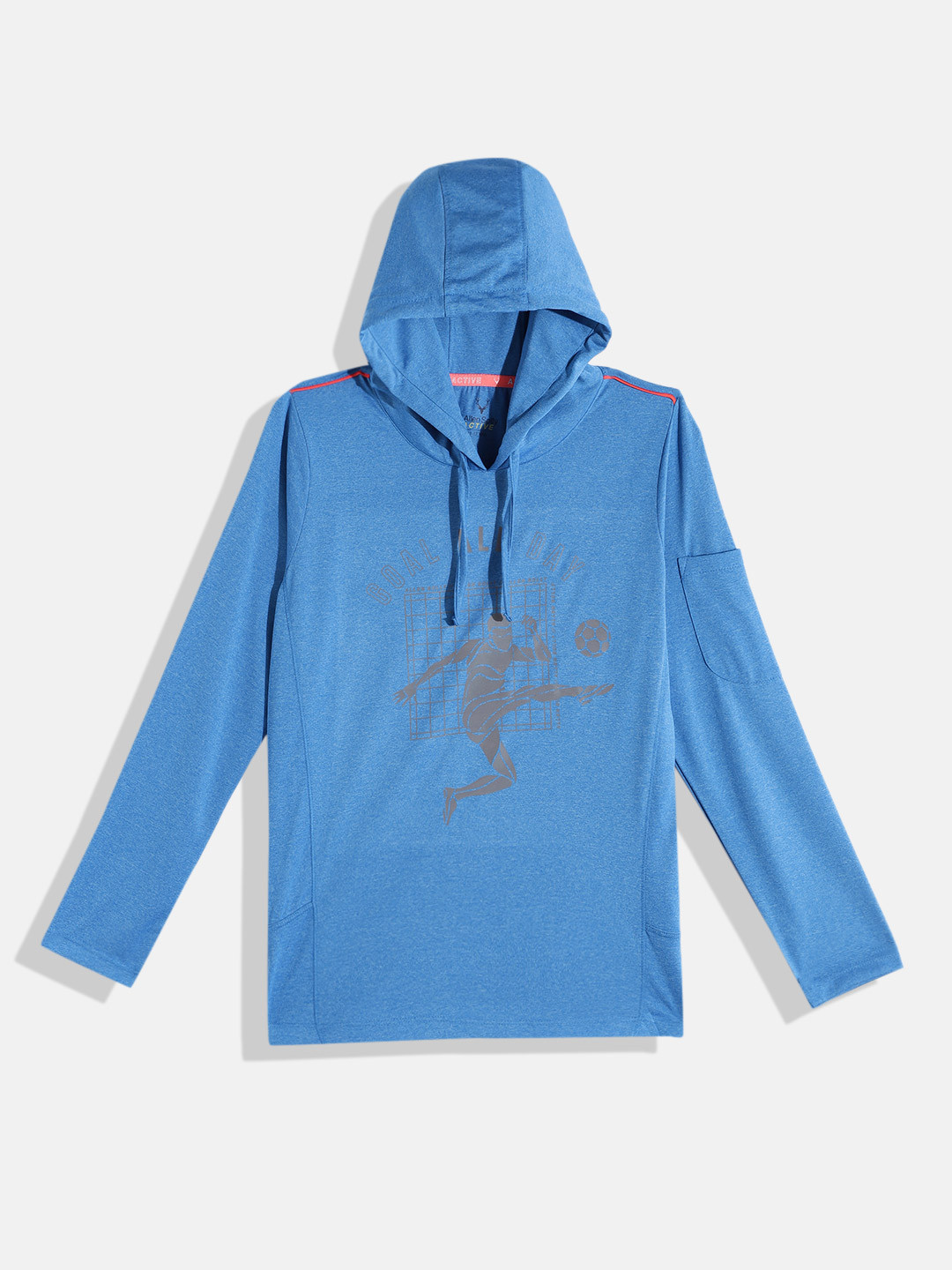

Allen Solly Junior Boys Printed Hooded Sports T-shirt, Blue