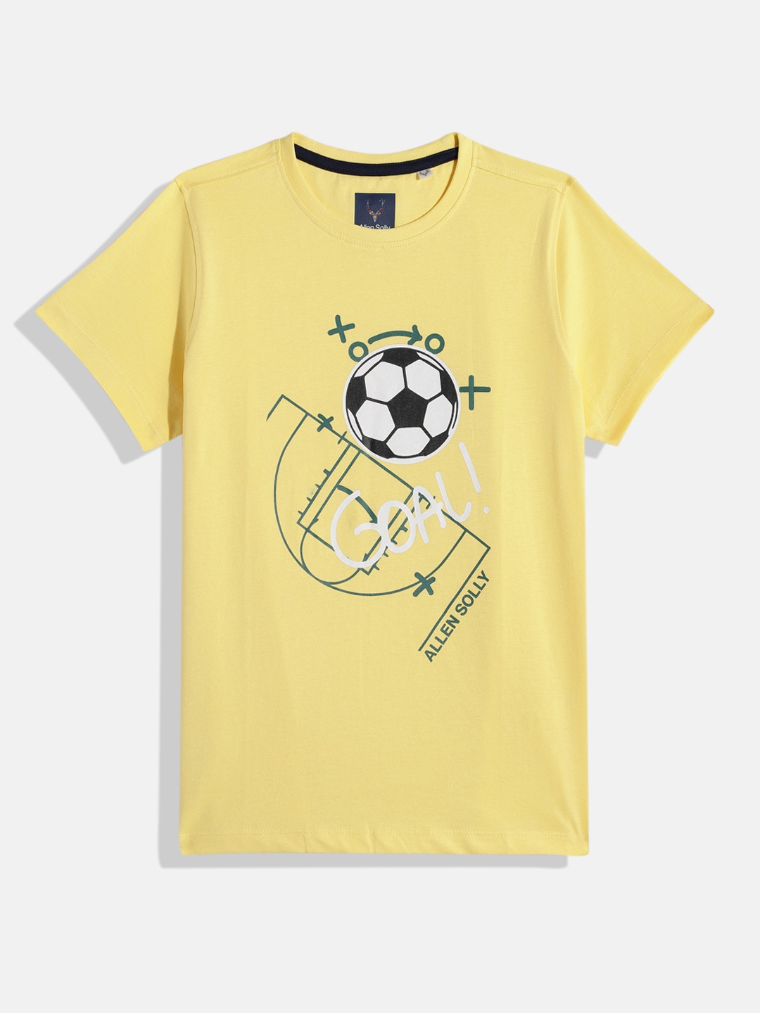 

Allen Solly Junior Boys Graphic Printed Pure Cotton T-shirt, Yellow