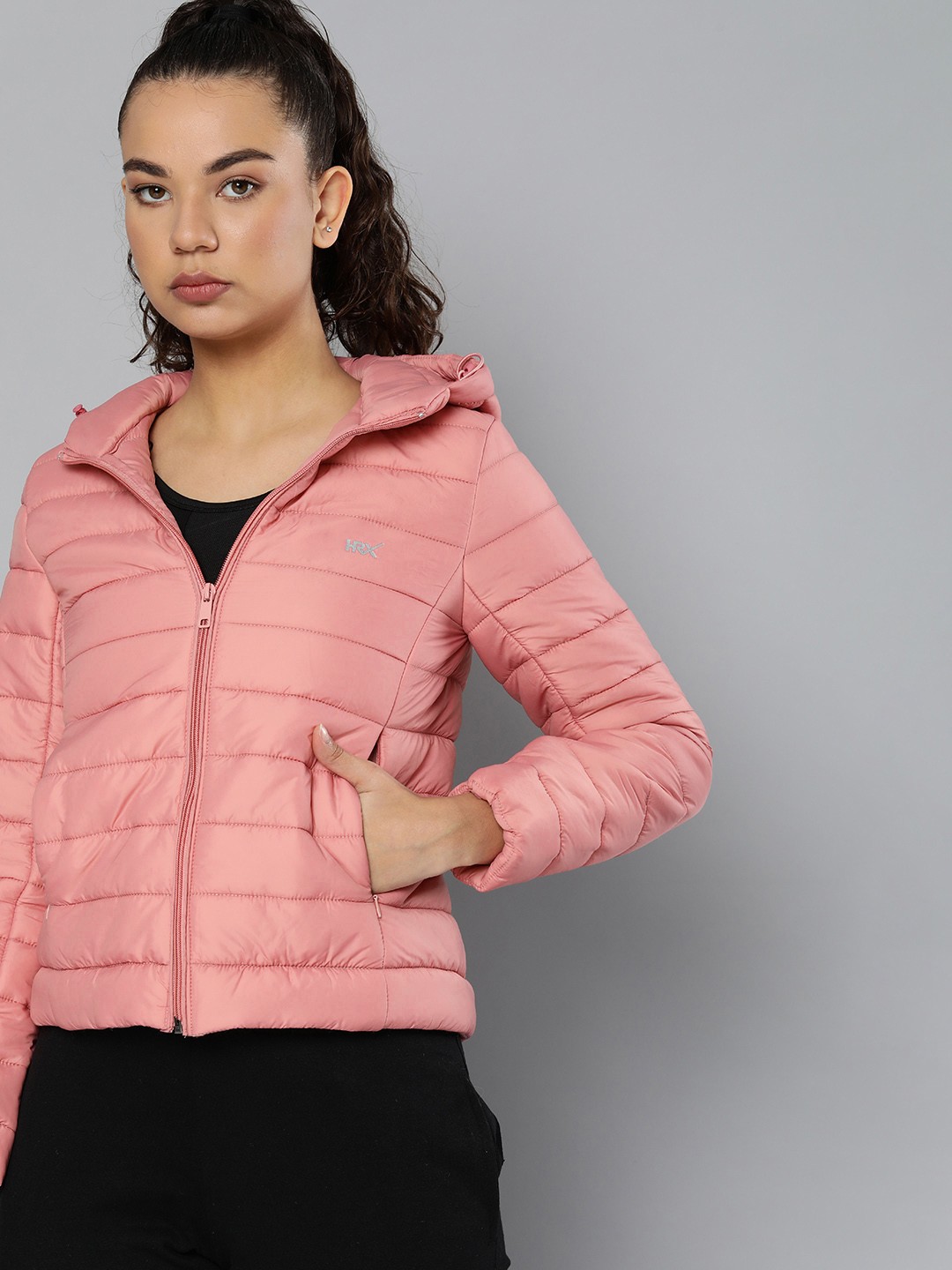 

HRX by Hrithik Roshan Women Solid Lightweight Padded Jacket, Rose