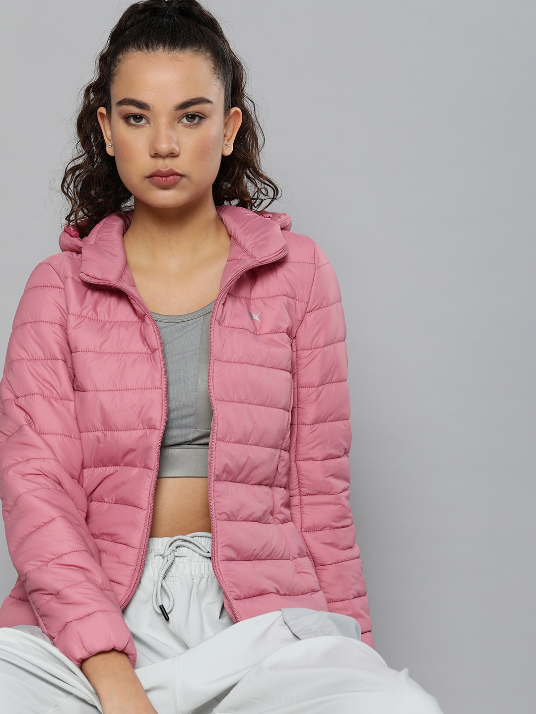 

HRX by Hrithik Roshan Women Solid Lightweight Padded Jacket, Pink