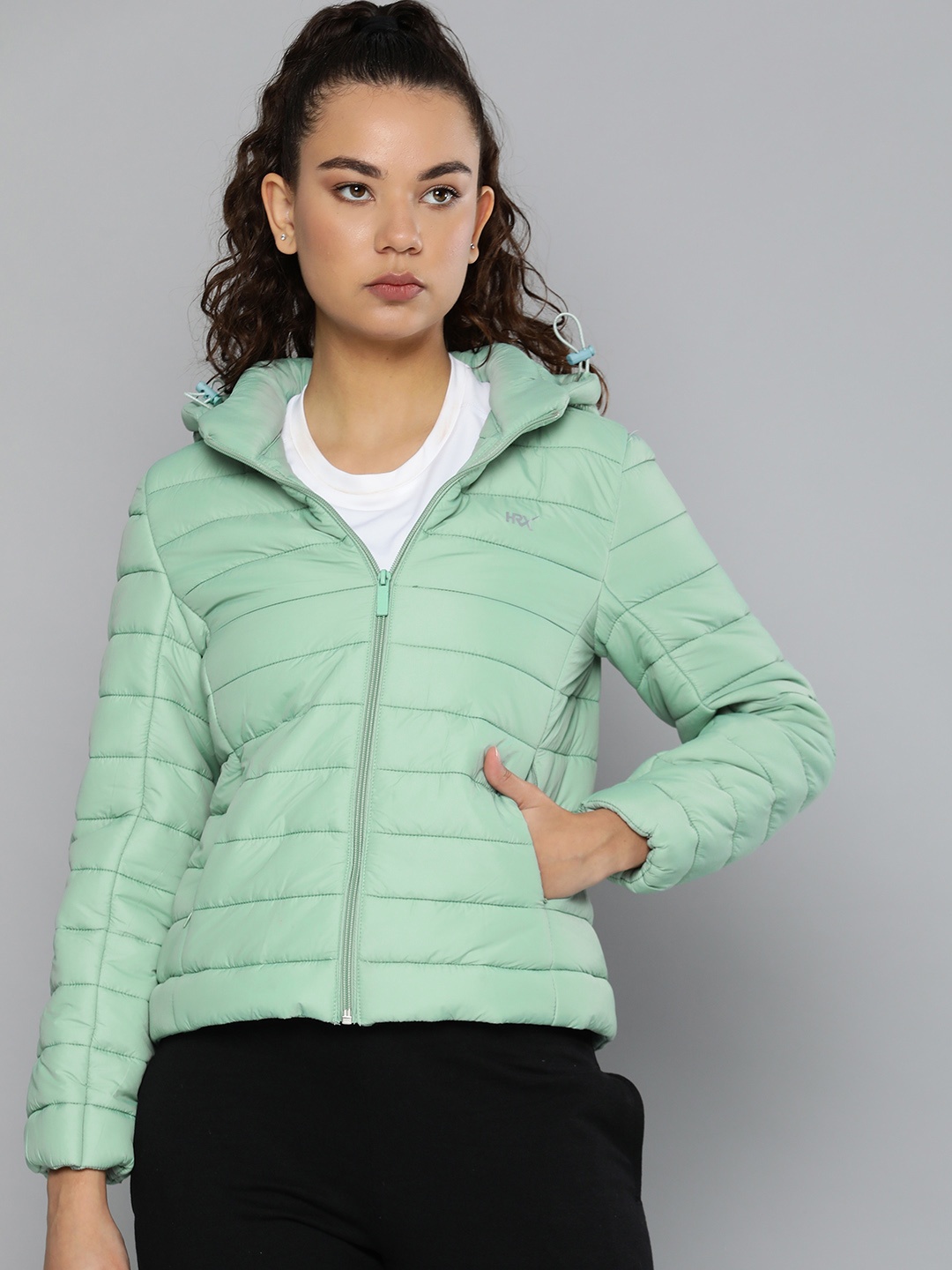 

HRX by Hrithik Roshan Women Solid Lightweight Padded Jacket, Sea green