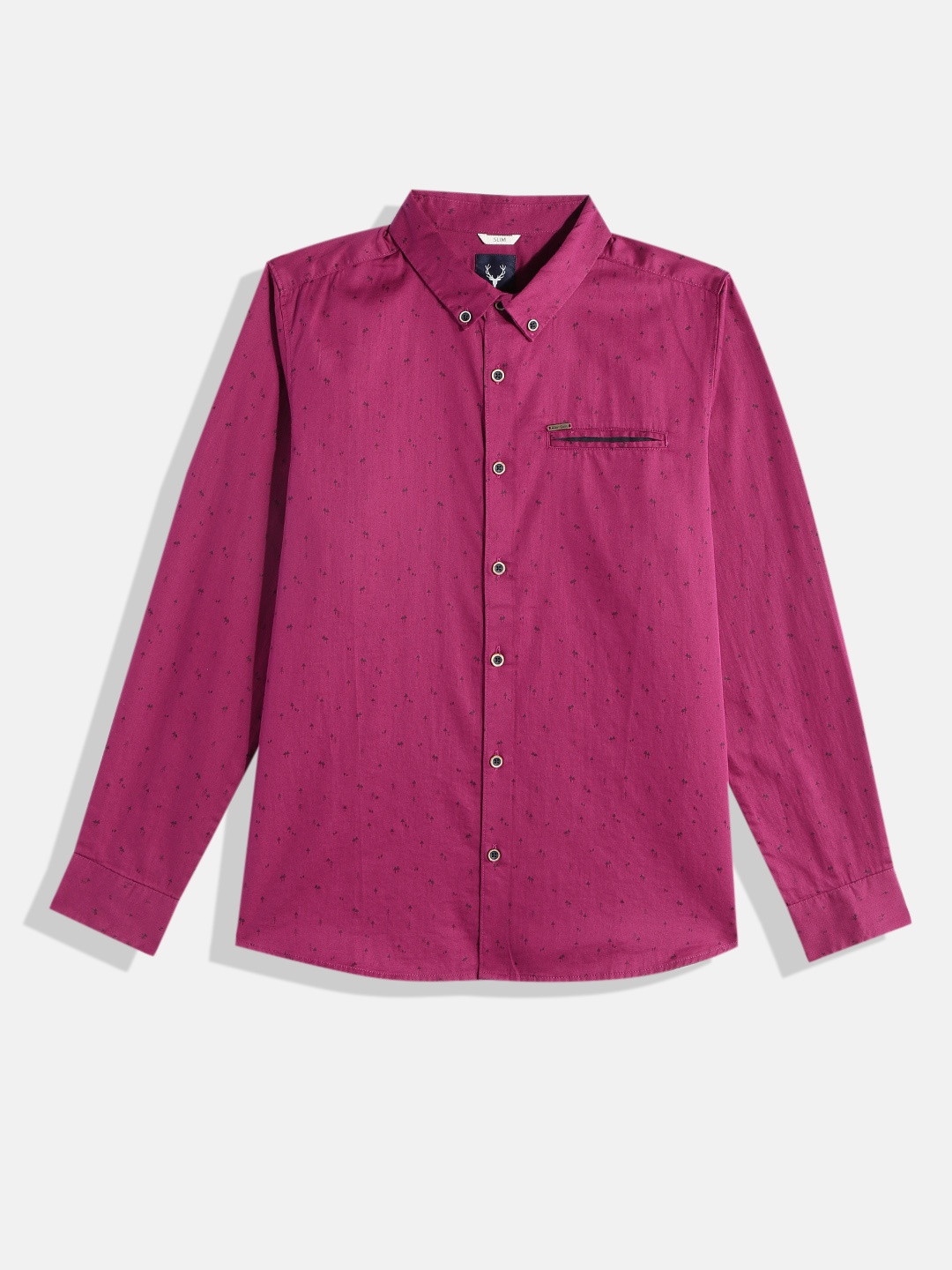

Allen Solly Junior Boys Slim Fit Printed Pure Cotton Casual Shirt, Pink