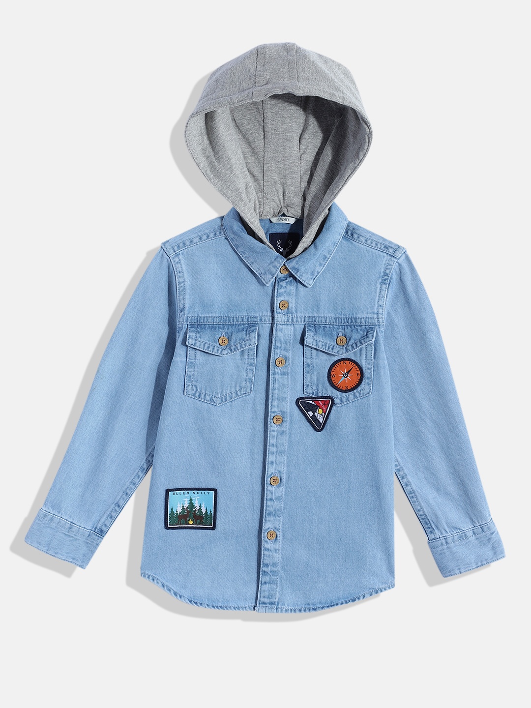 

Allen Solly Junior Boys Applique Pure Cotton Casual Shirt, Blue