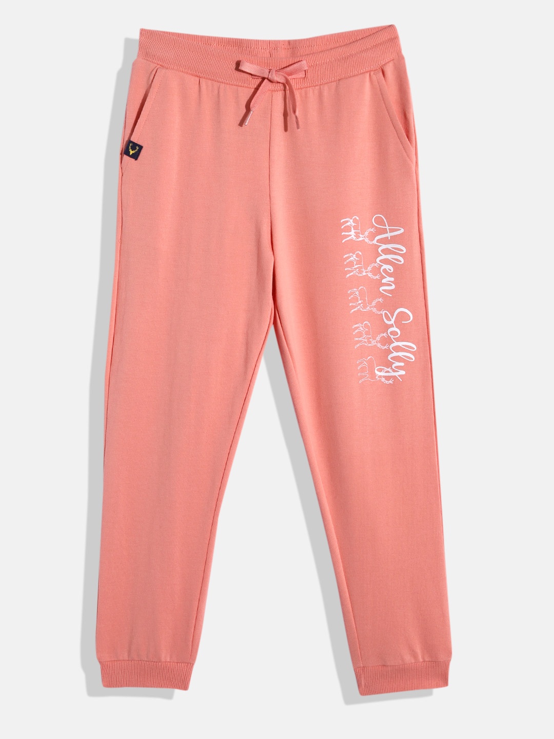 

Allen Solly Junior Brand Logo Printed Regular Fit Joggers, Peach