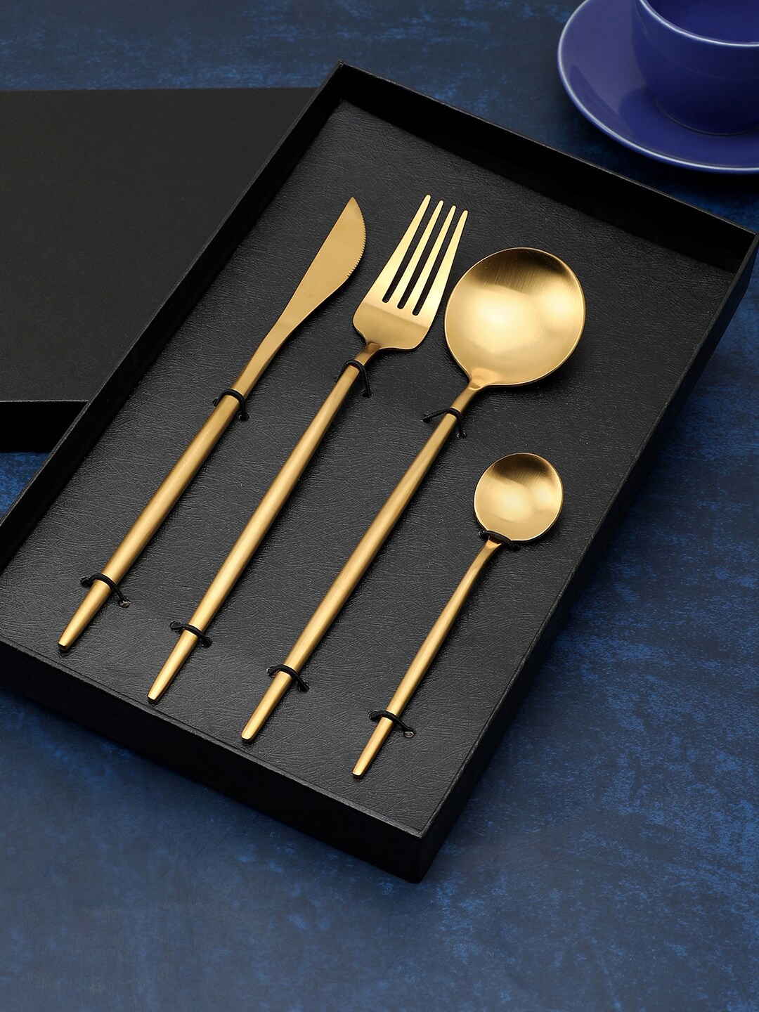 

Bonhomie Set Of 4 Gold Stainless Steel Cutlery Set