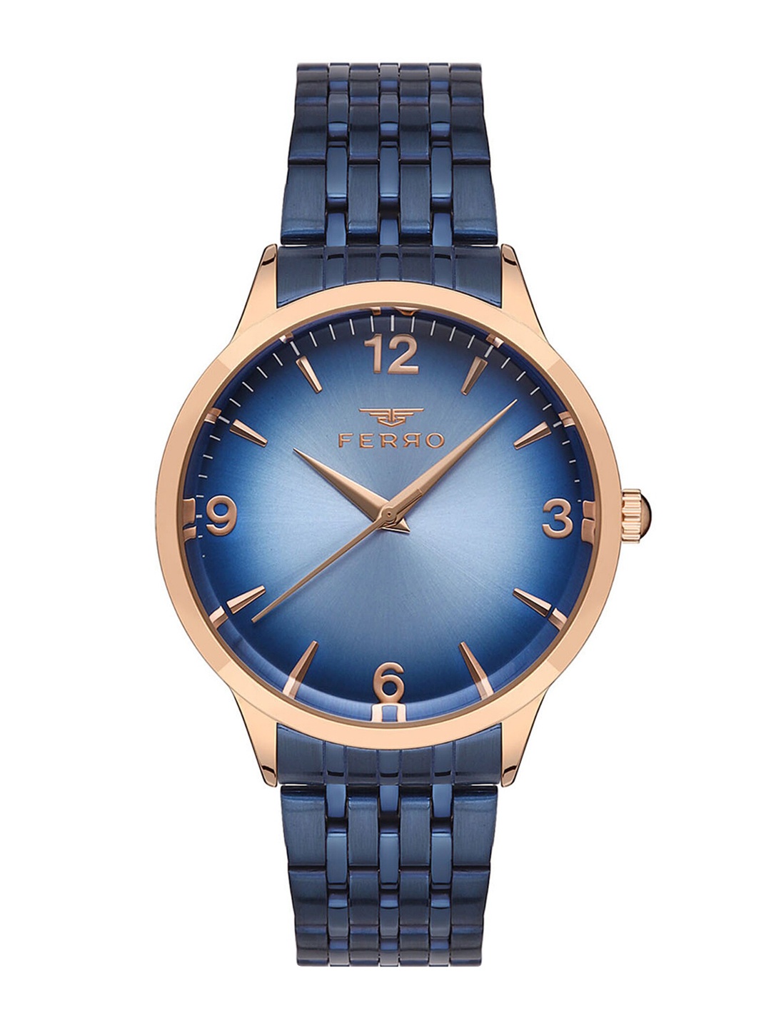 

Ferro Men Blue Brass Dial & Blue Straps Analogue Watch-F11932A-T
