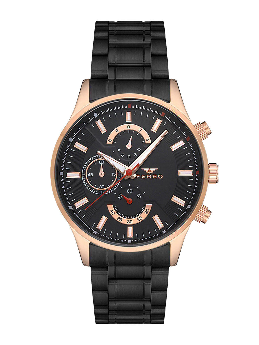 

Ferro Men Black Brass Dial & Black Straps Analogue Watch-FM11915A-R