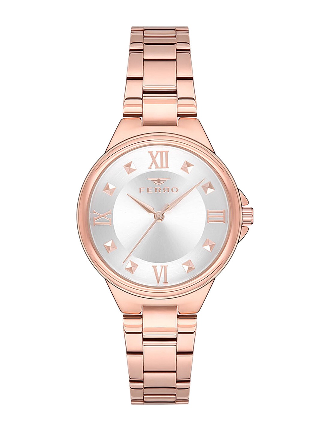 

Ferro Women Brass Dial & Stainless Steel Bracelet Style Analogue Watch F21135A-C, Silver