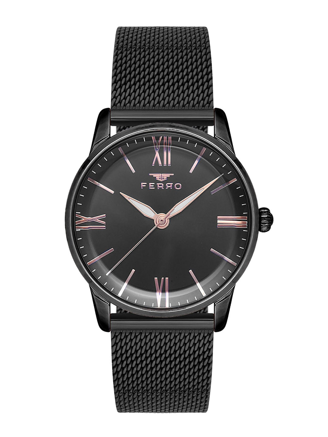 

Ferro Women Brass Dial & Stainless Steel Bracelet Style Analogue Watch F21182C-G, Black