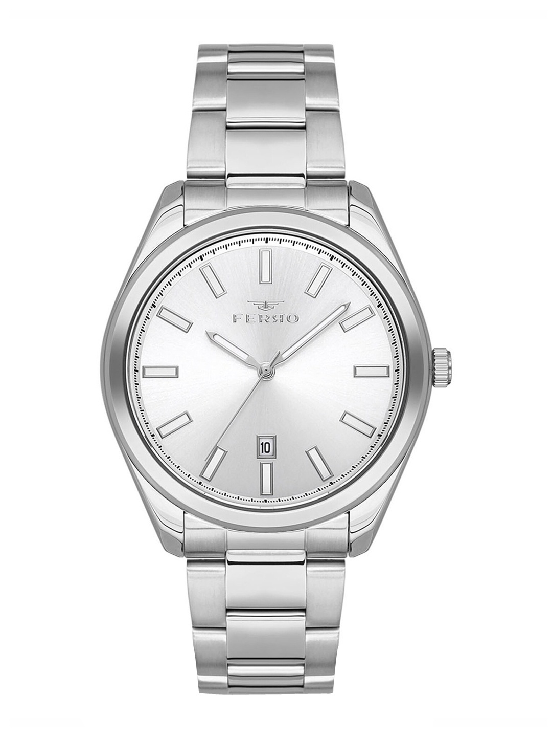 

Ferro Men Brass Dial & Analogue Watch F11160A-A, Silver