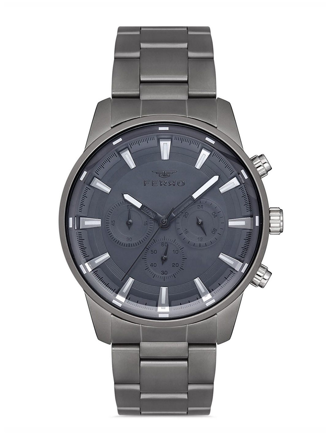 

Ferro Men Stainless Steel Bracelet Style Straps Analogue Chronograph Watch FM11171A-U, Grey