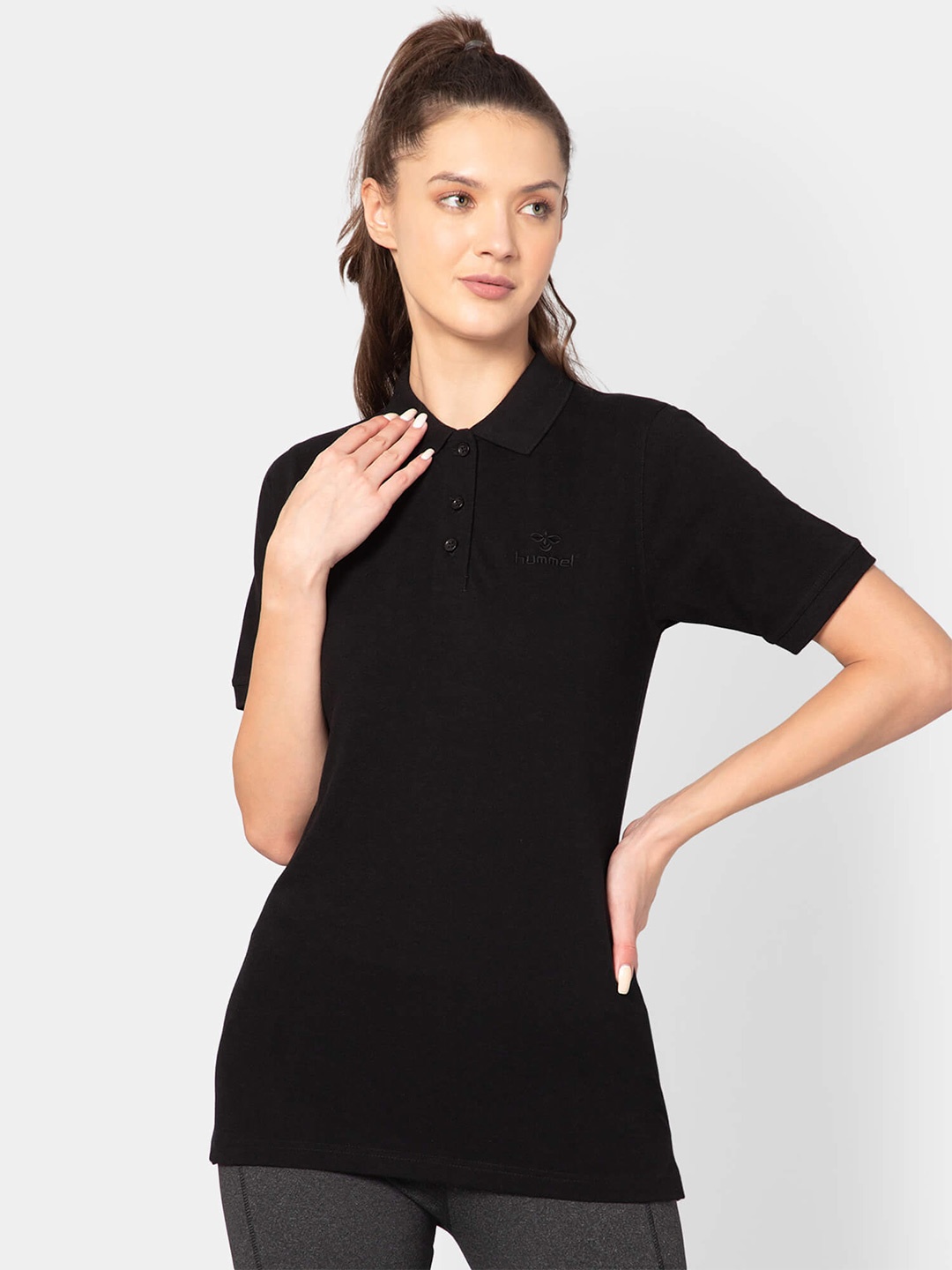 

hummel Polo Collar T-shirt, Black