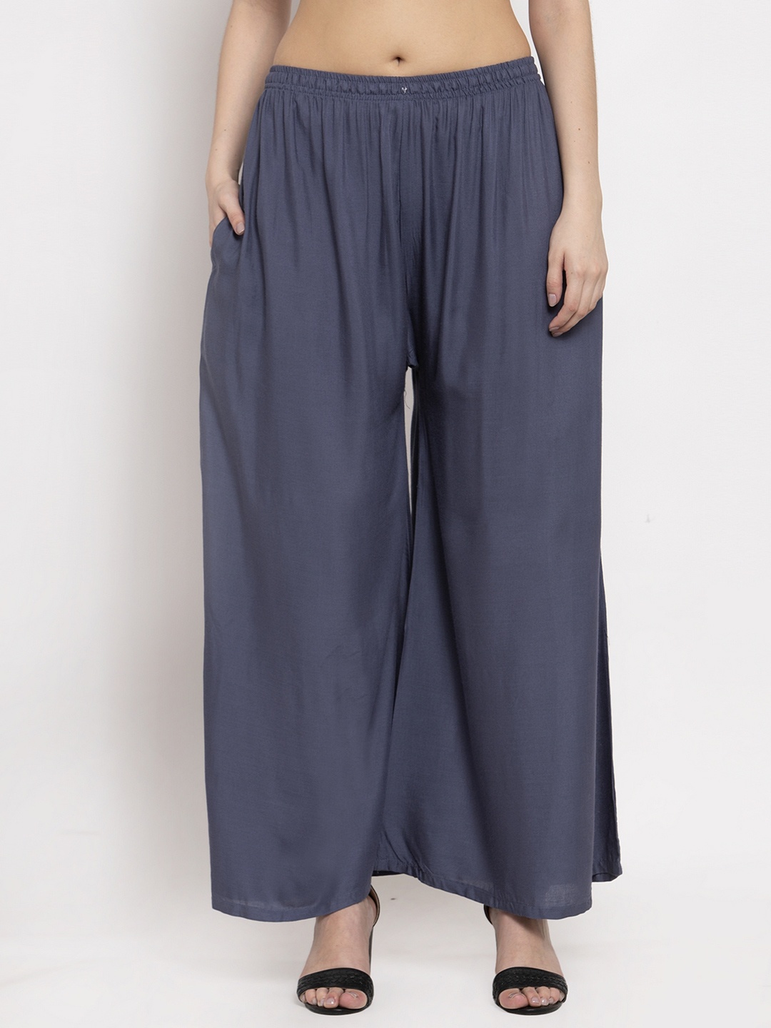 

borse lele Women Chambray Palazzos, Grey