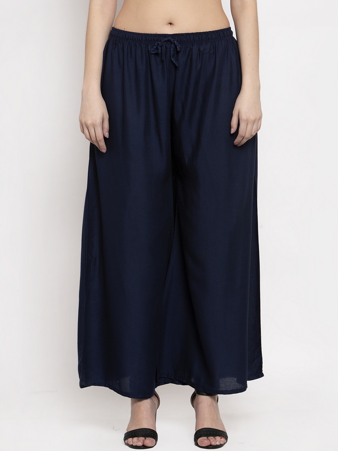 

borse lele Women Chambray Palazzos, Navy blue
