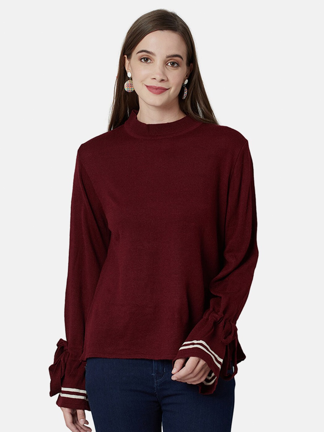 

CHKOKKO Women Maroon Pullover