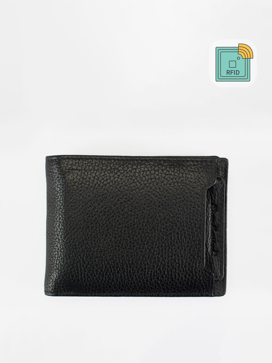 

Picco Massimo Men RFID Protected Leather Two Fold Wallet, Black