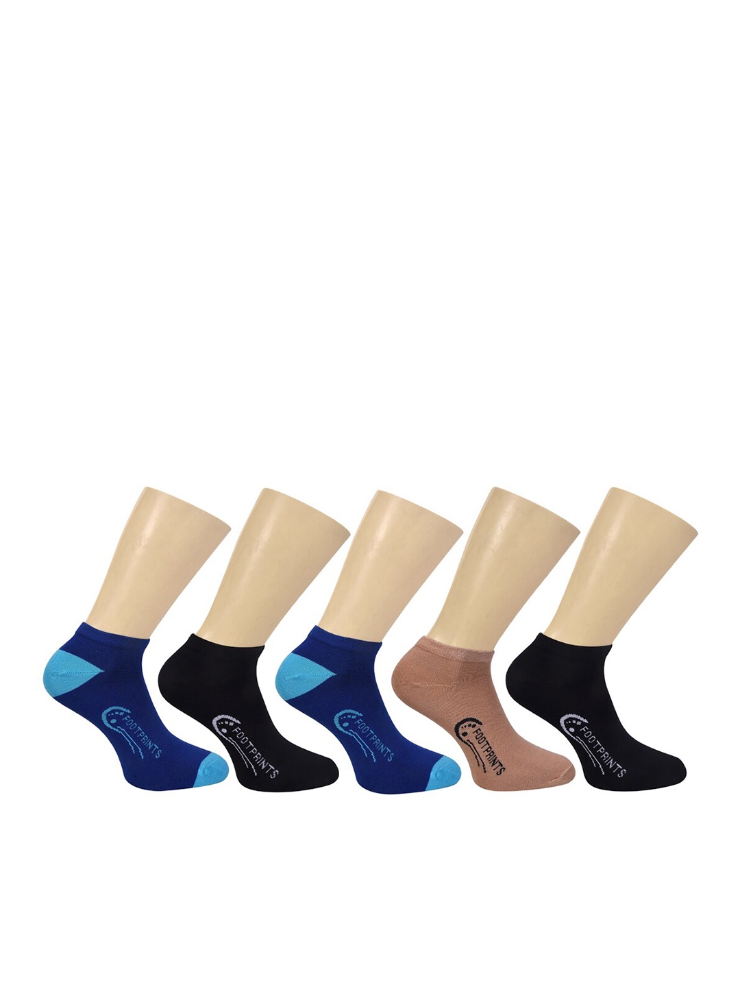 

FOOTPRINT 5 Pairs Unisex Organic Cotton Ankle Casual Bamboo Socks, Black
