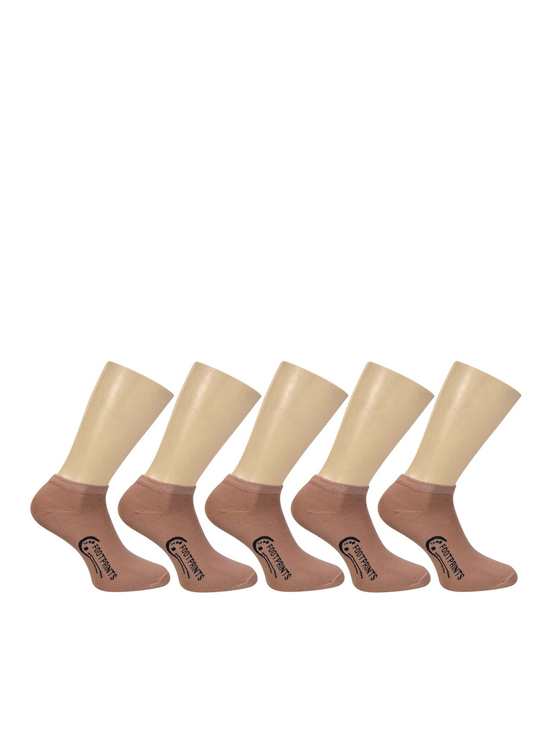 

FOOTPRINT 5 Pairs Unisex Organic Cotton Ankle Casual Bamboo Socks, Beige