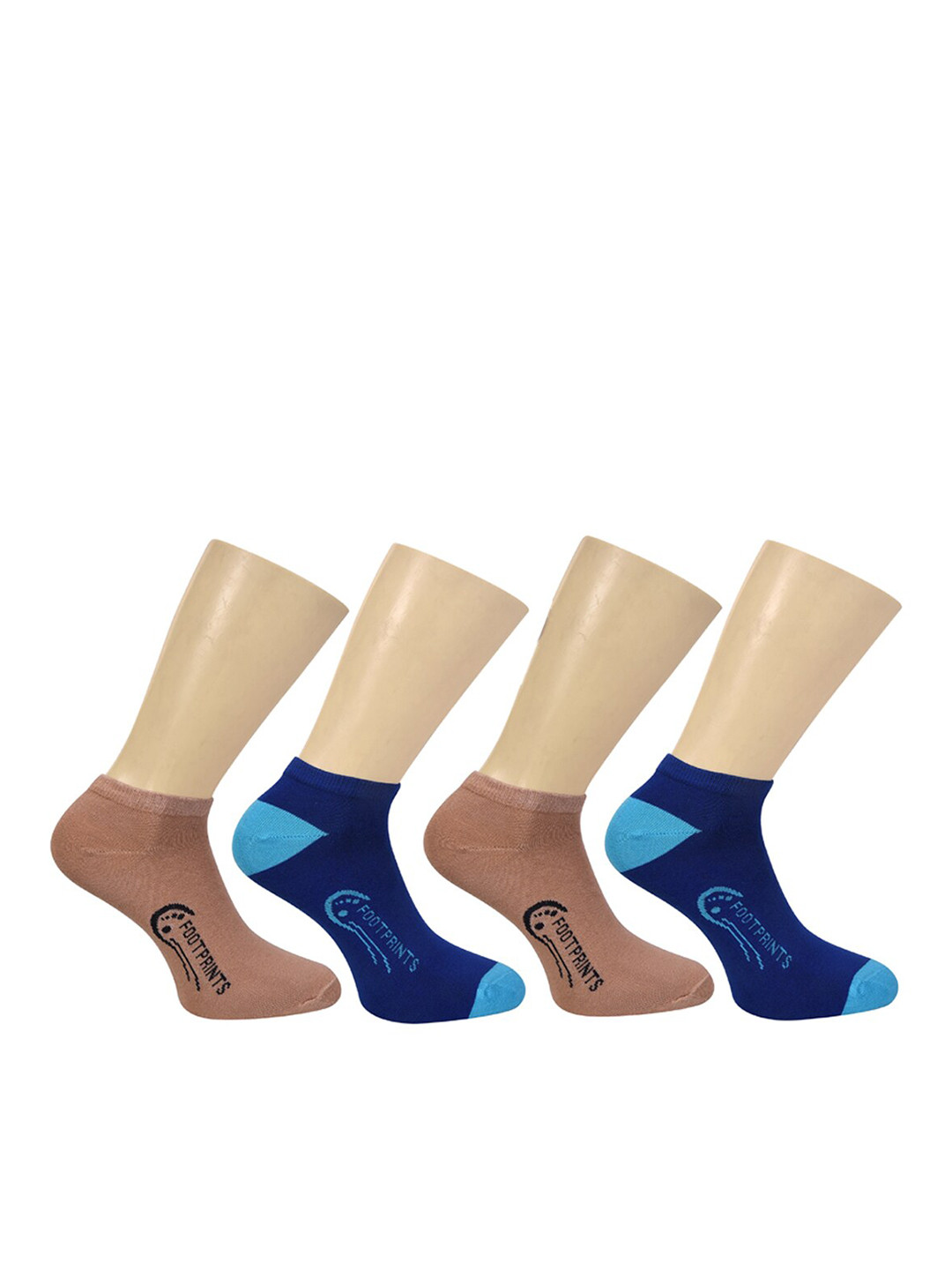 

FOOTPRINT 4 Pairs Unisex Organic Cotton Ankle Casual Bamboo Socks, Blue