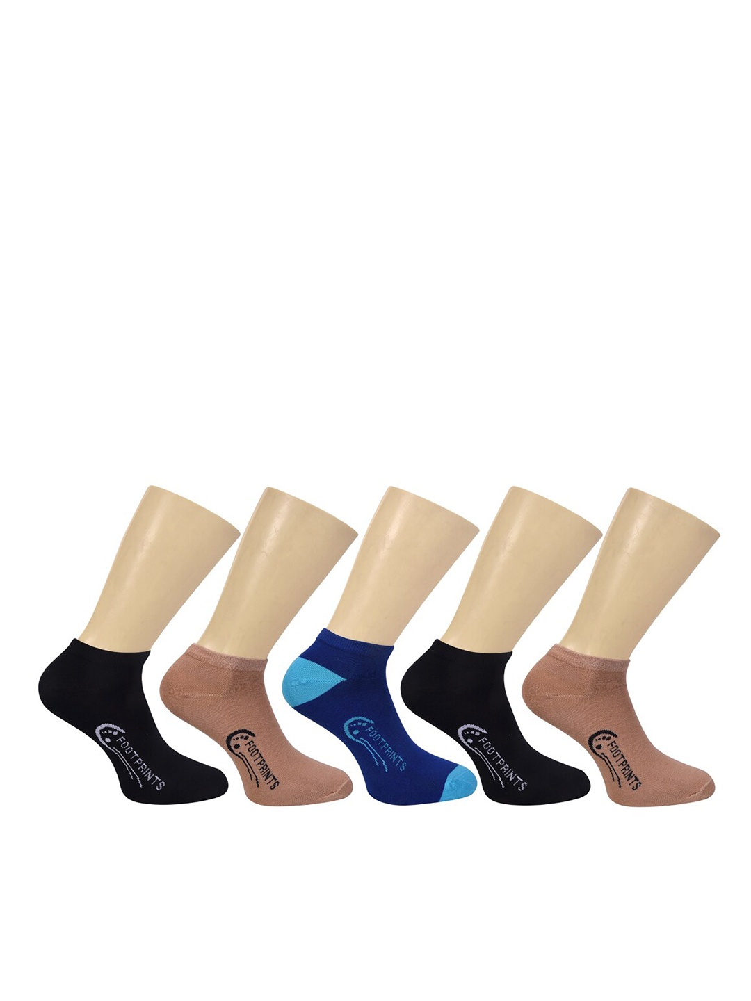 

FOOTPRINT 5 Pairs Unisex Organic Cotton Ankle Casual Bamboo Socks, Beige