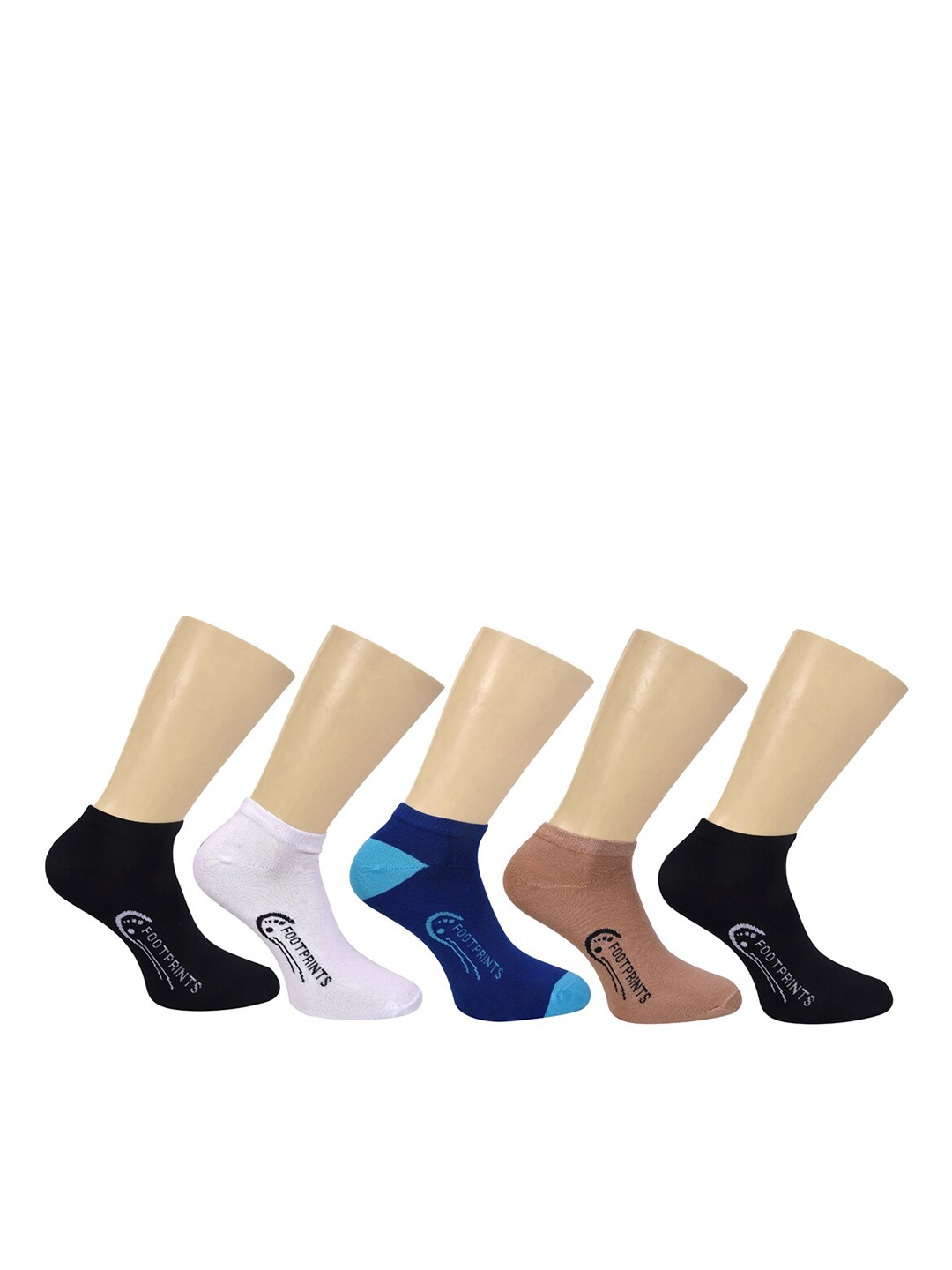 

FOOTPRINT 5 Pairs Unisex Organic Cotton Ankle Casual Bamboo Socks, White
