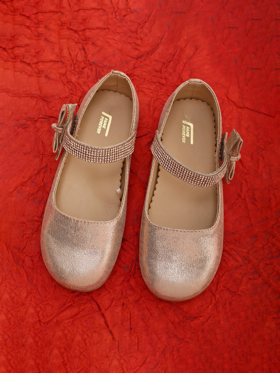 

Fame Forever by Lifestyle Girls Embellished Party Ballerinas Flats, Beige