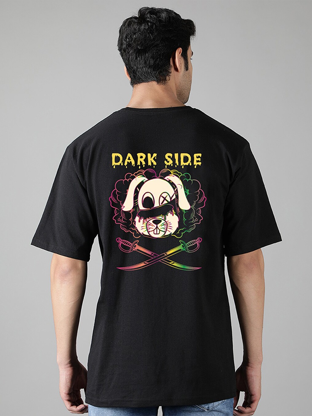 

Mad Over Print Printed Oversized Cotton T-shirt, Black