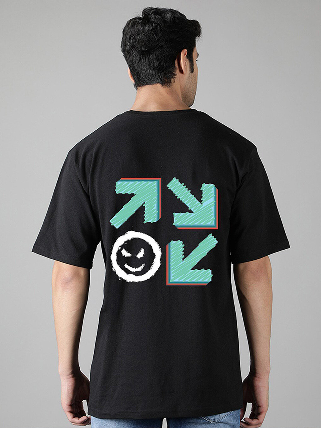 

Mad Over Print Printed Oversized Cotton T-shirt, Black