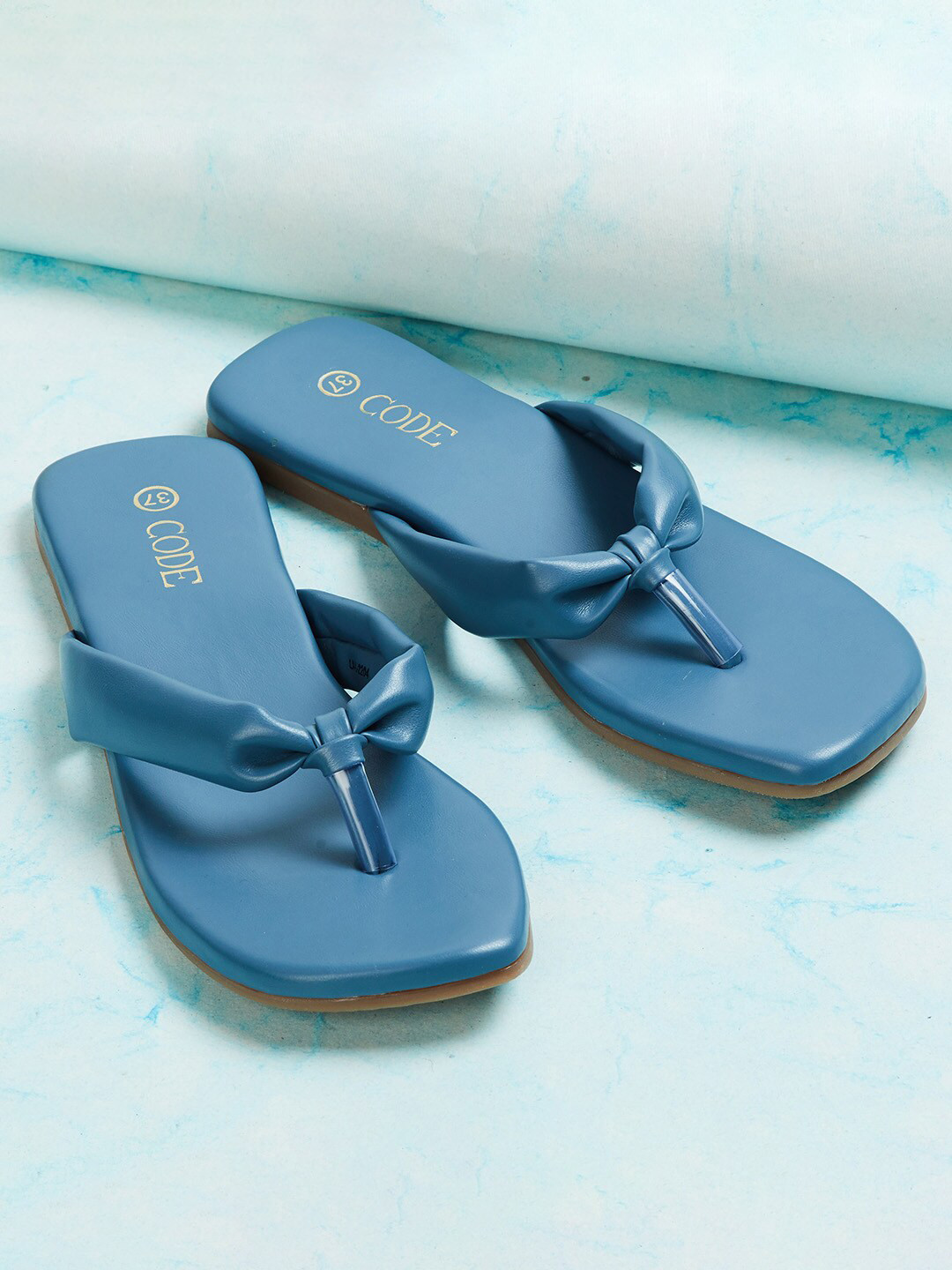 

CODE by Lifestyle Blue T-Strap Flats, Navy blue