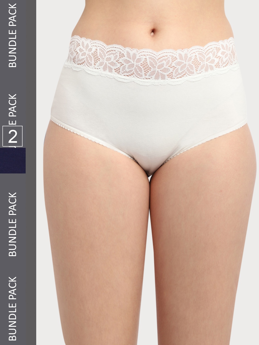 

Jinfo Women Pack of 2 Cotton Hipster Briefs, Navy blue