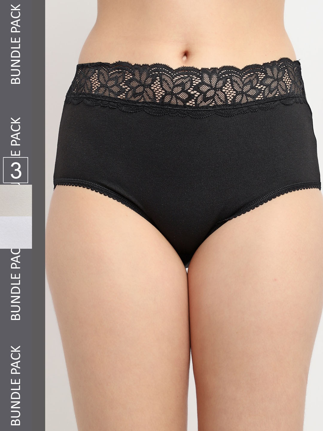 

Jinfo Women Pack of 3 Hipster Brief, Black