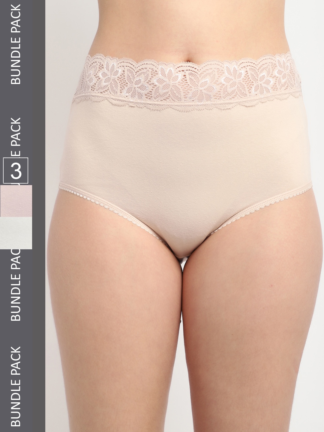 

Jinfo Women Pack Of 3 Hipster Briefs, Beige