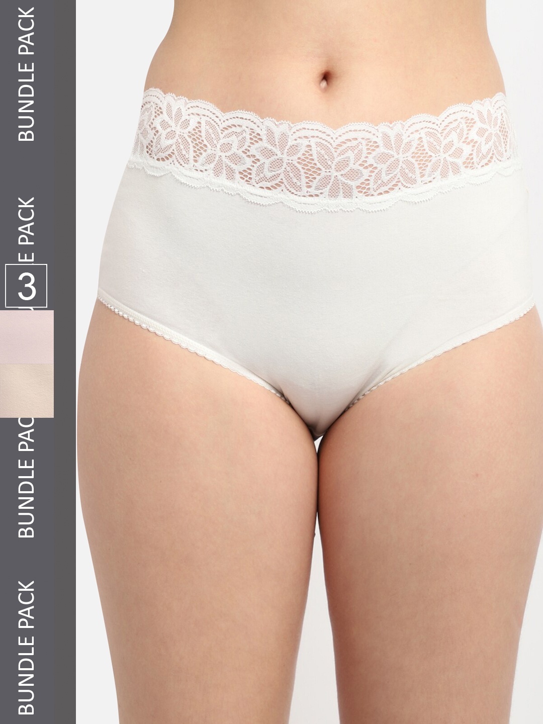 

Jinfo Women Pack of 3 Cotton Hipster Briefs, White