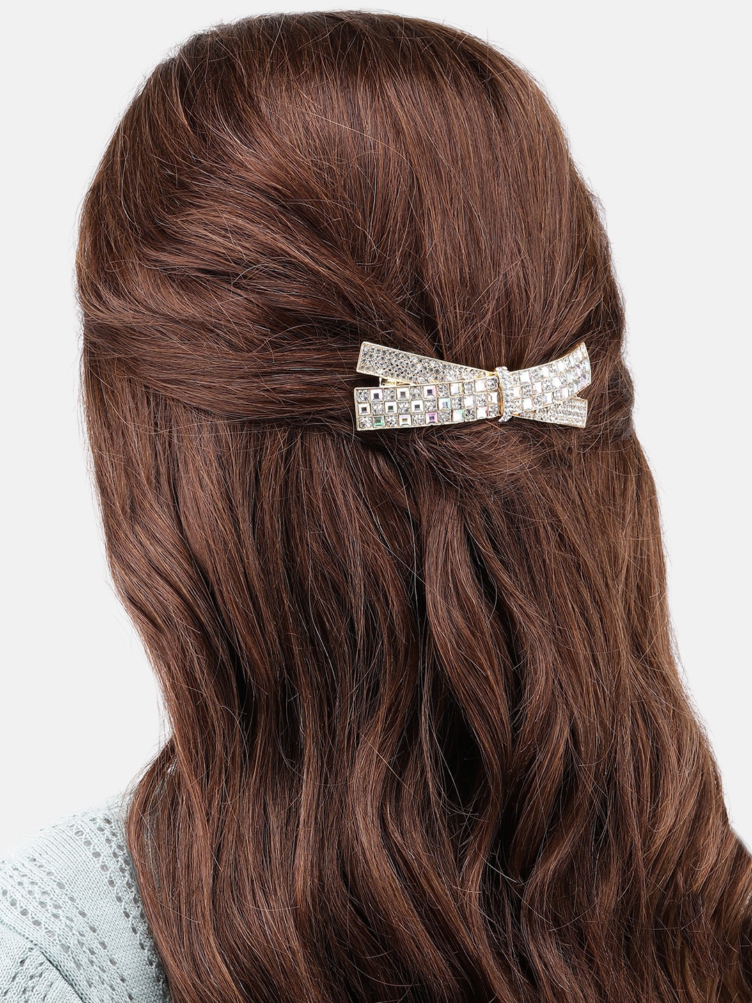 

LAIDA Women Metal Embellished French Barrette, Gold