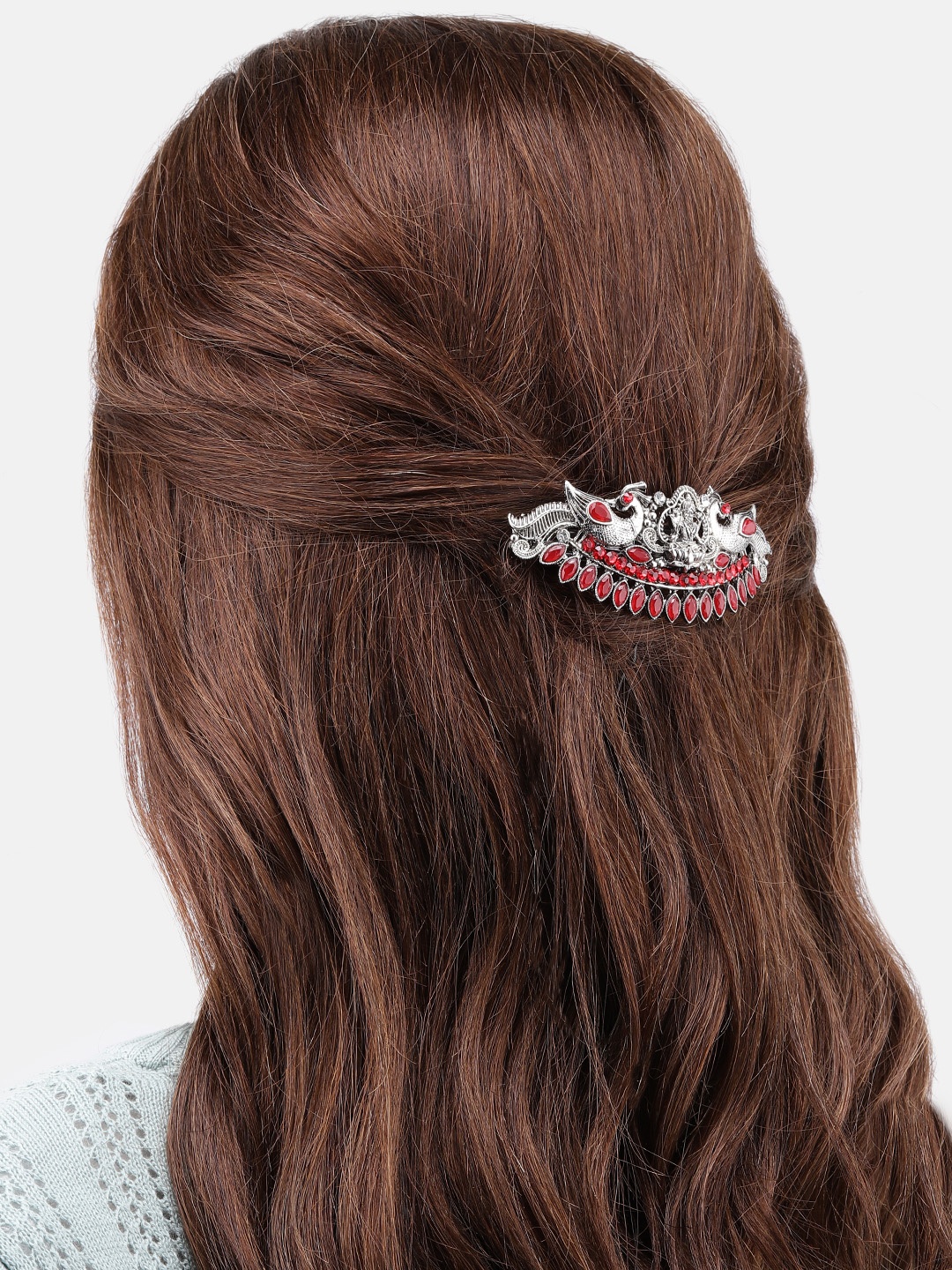 

LAIDA Women Metal Embellished French Barrette, Silver