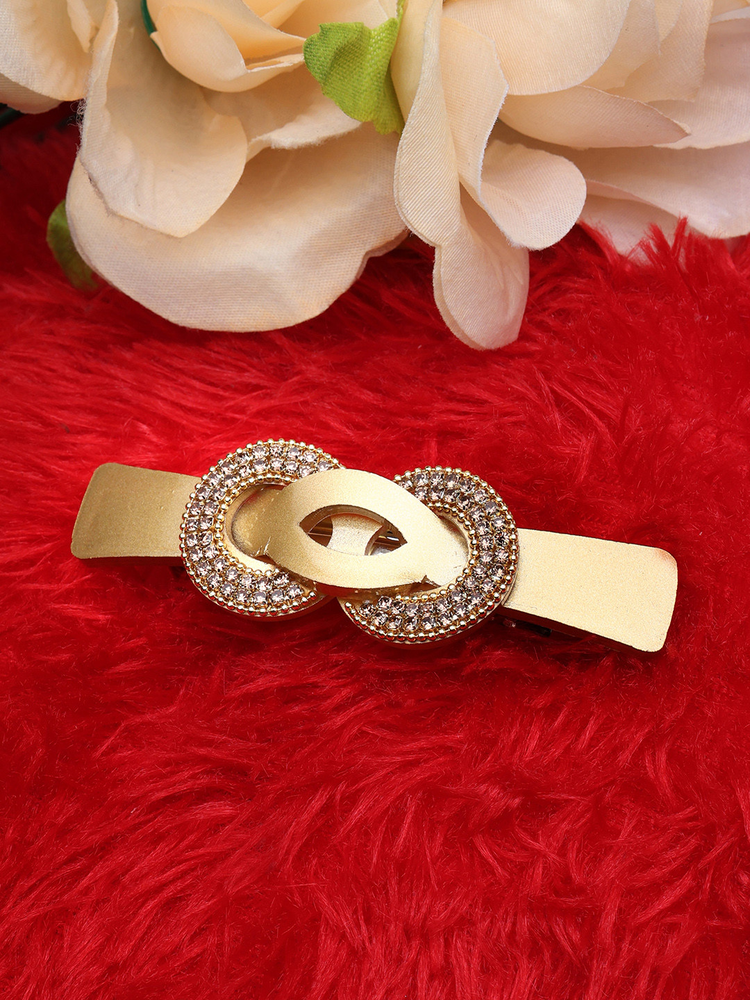 

LAIDA Women Embellished Metal French Barrette, Gold