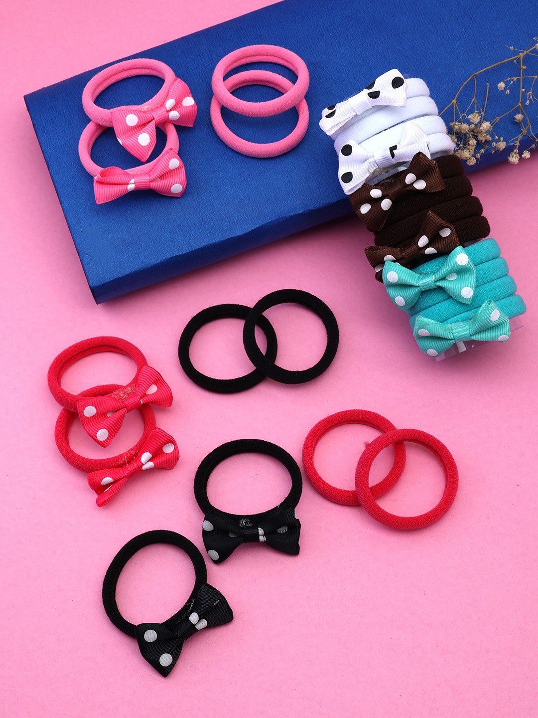 

LAIDA Girls Set of 24 Embellished Ponytail Holders, Multi
