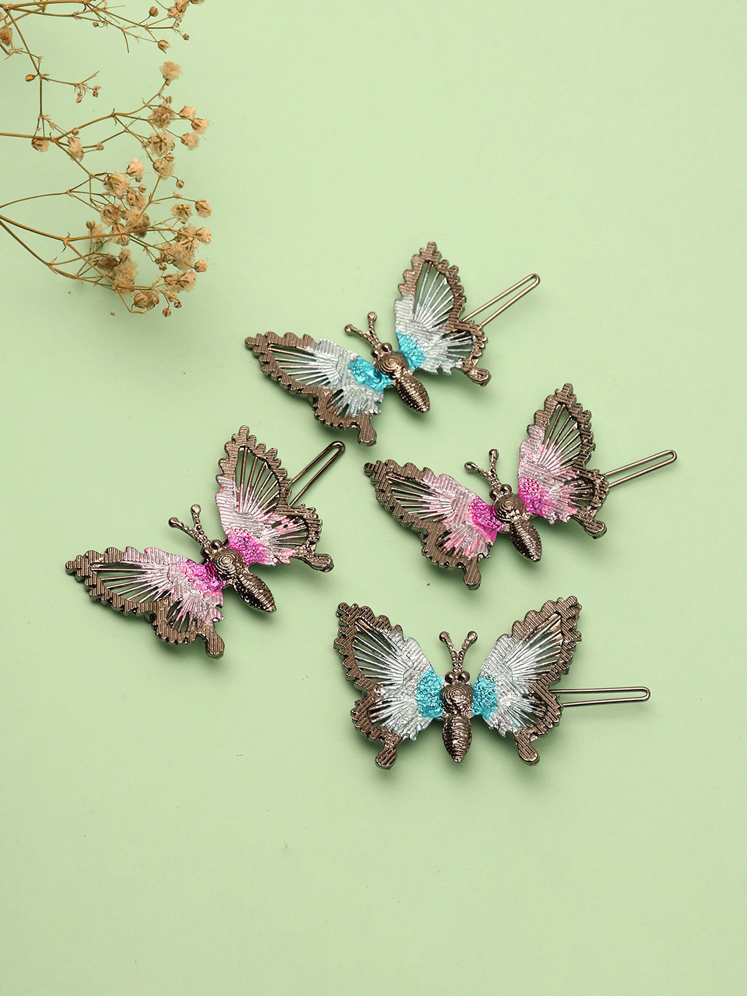 

LAIDA Women Set of 4 Metal Embellished Hair Accessory Set, Multi